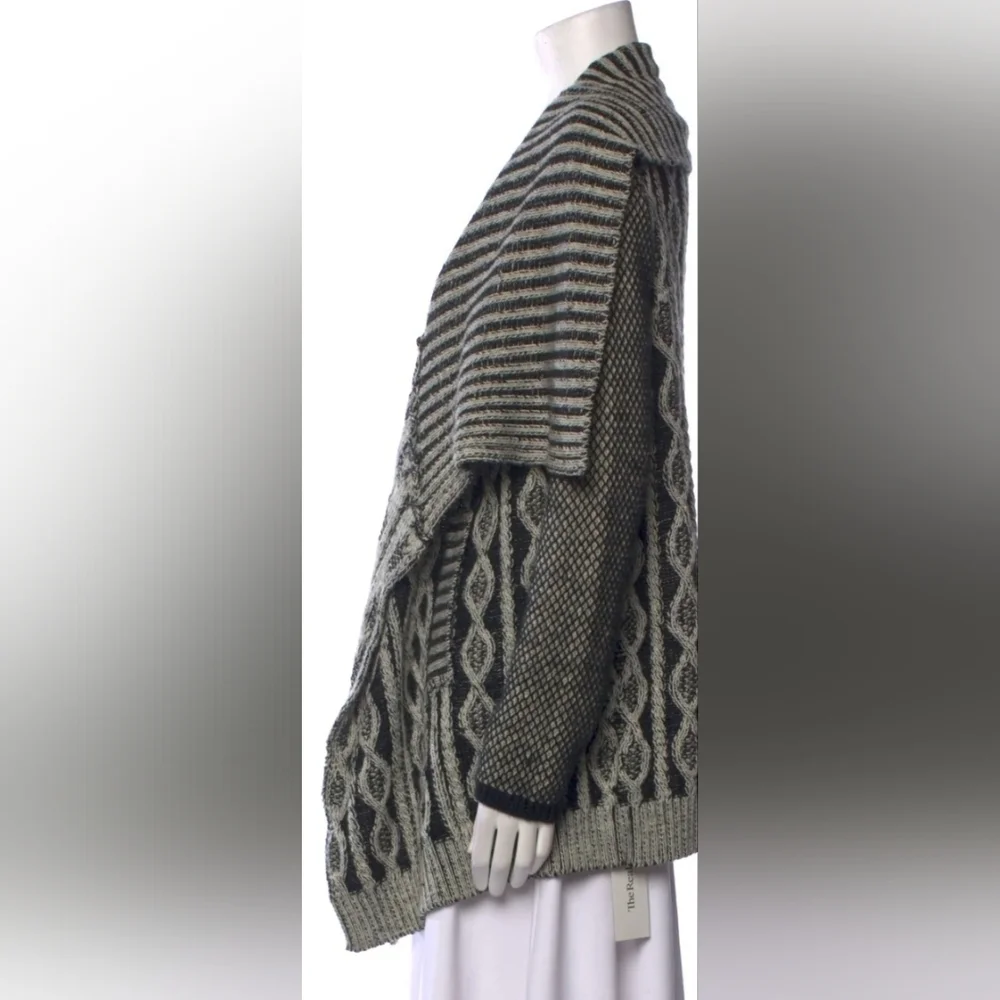 Yigal Azrouël Alpaca / Wool Striped Cardigan Sweater EXCELLENT 👀